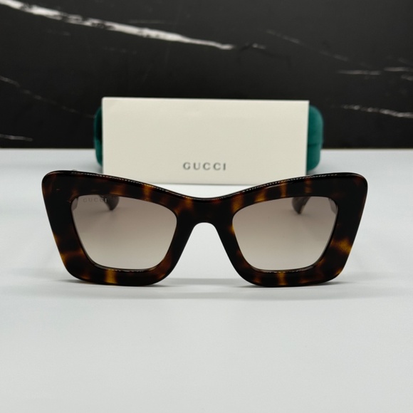 NEW GG1552S 002 BUTTERFLY HAVANA BROWN WOMEN SUNGLASSES GUCCI - Picture 3 of 12